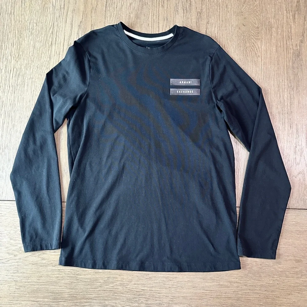 Armani Exchange Men’s Long Sleeve T-Shirt Size Medium Black - Picture 3 of 6